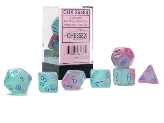 Würfelset: Gemini Gel Green-Pink/blue LUMINARY (7)