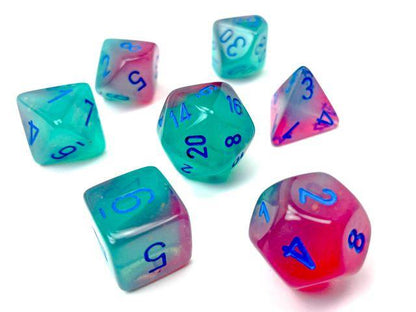 Würfelset: Gemini Gel Green-Pink/blue LUMINARY (7)