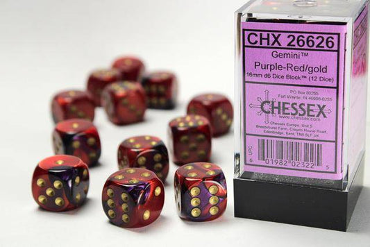 Würfelset: Gemini Purple-Red/gold (12)