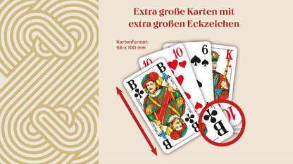 FSC Doppelkopf mit großen Eckzeichen, französisches Bild, deutsch