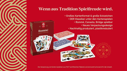 FSC Rommé mit großen Eckzeichen, französisches Bild, deutsch