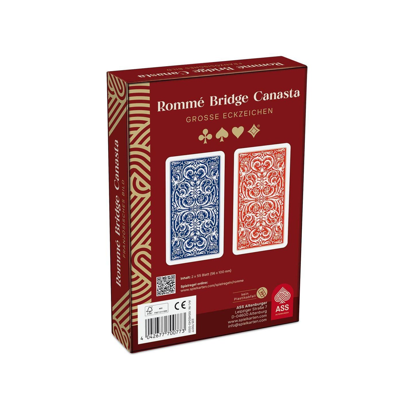 FSC Rommé mit großen Eckzeichen, französisches Bild, deutsch