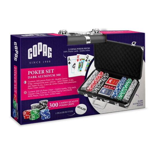 COPAG POKER SET - Dark Aluminum 300 - Casino Quality, sprachunabhängig