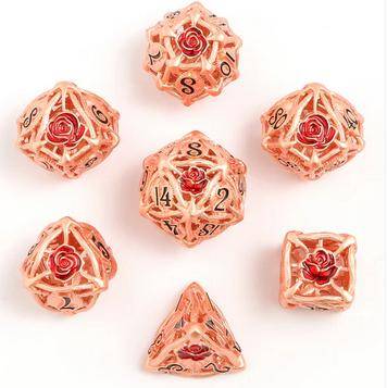 Würfelset: Hollow Rose Polyhedral Metal (7), sprachunabhängig