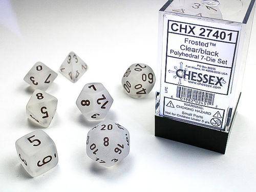 Würfelset Frosted (7), sprachunabhängig, Chessex, Zubehör, Würfel & Würfelsets