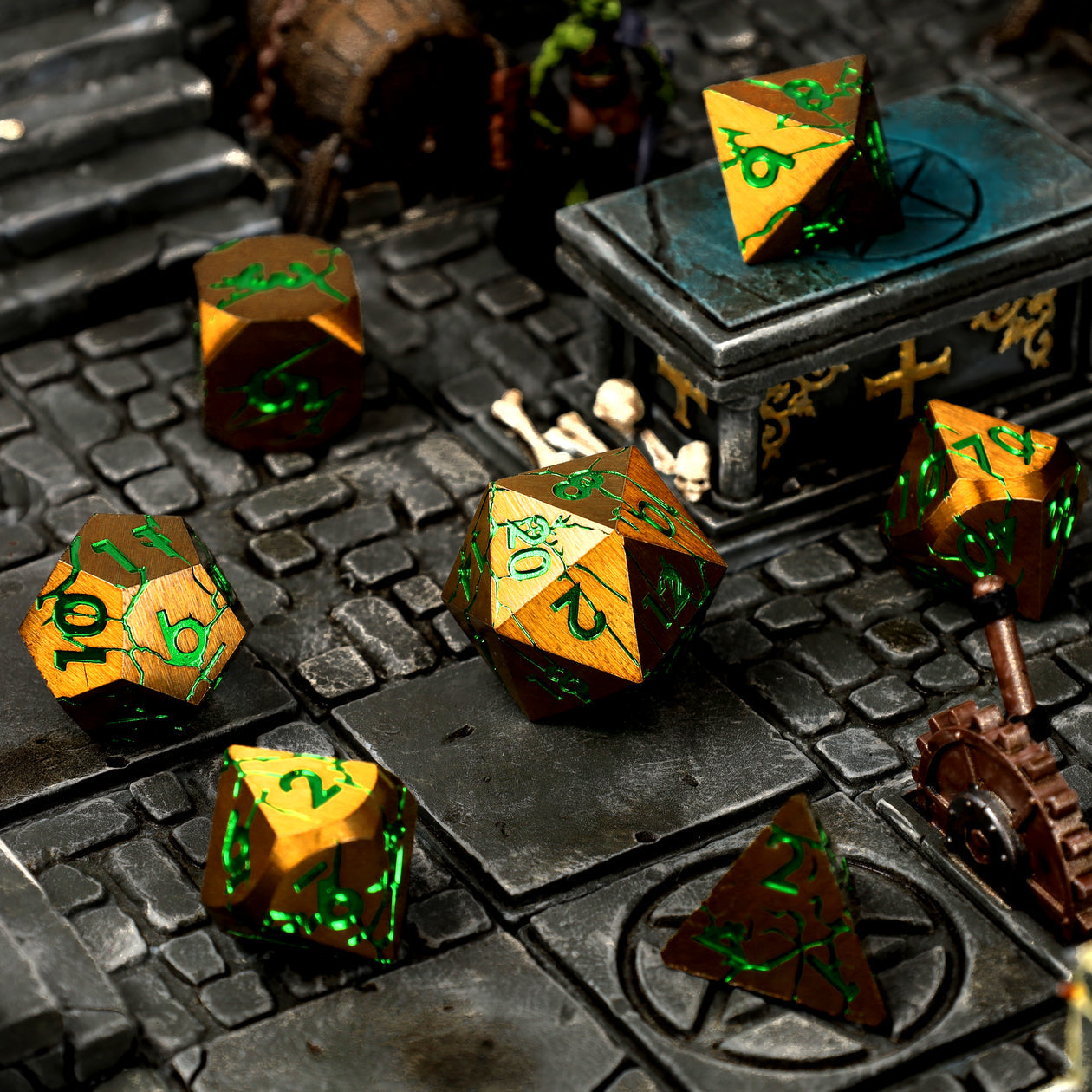 Gorgon Gaze - Metall-Würfelset RPG, -