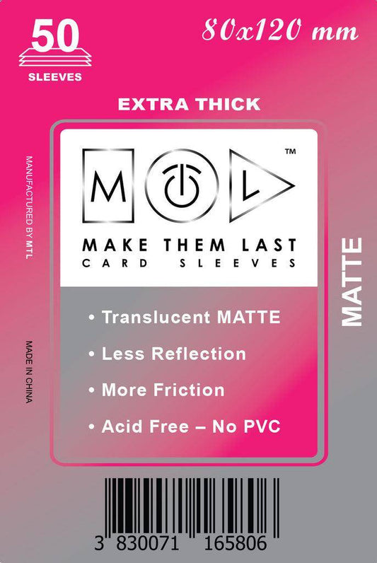 80x120 mm MTL Sleeves (thick, matte), -