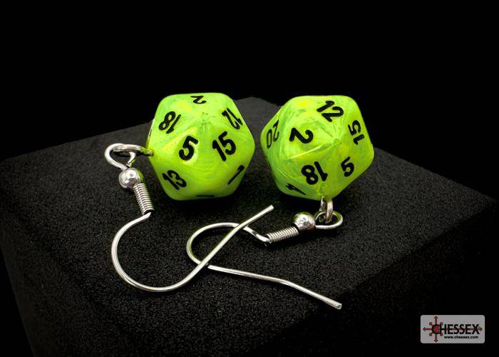 Ohrhänger MINI D20 Vortex Bright Green (1 Paar), sprachunabhängig