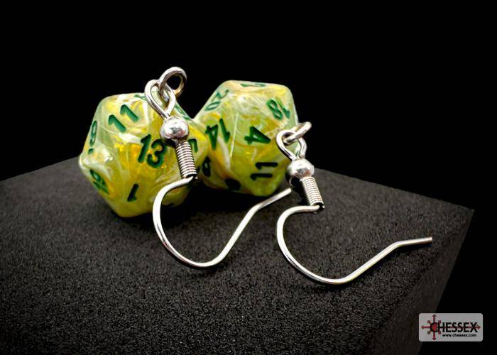 Ohrhänger MINI D20 Marble Green (1 Paar), sprachunabhängig