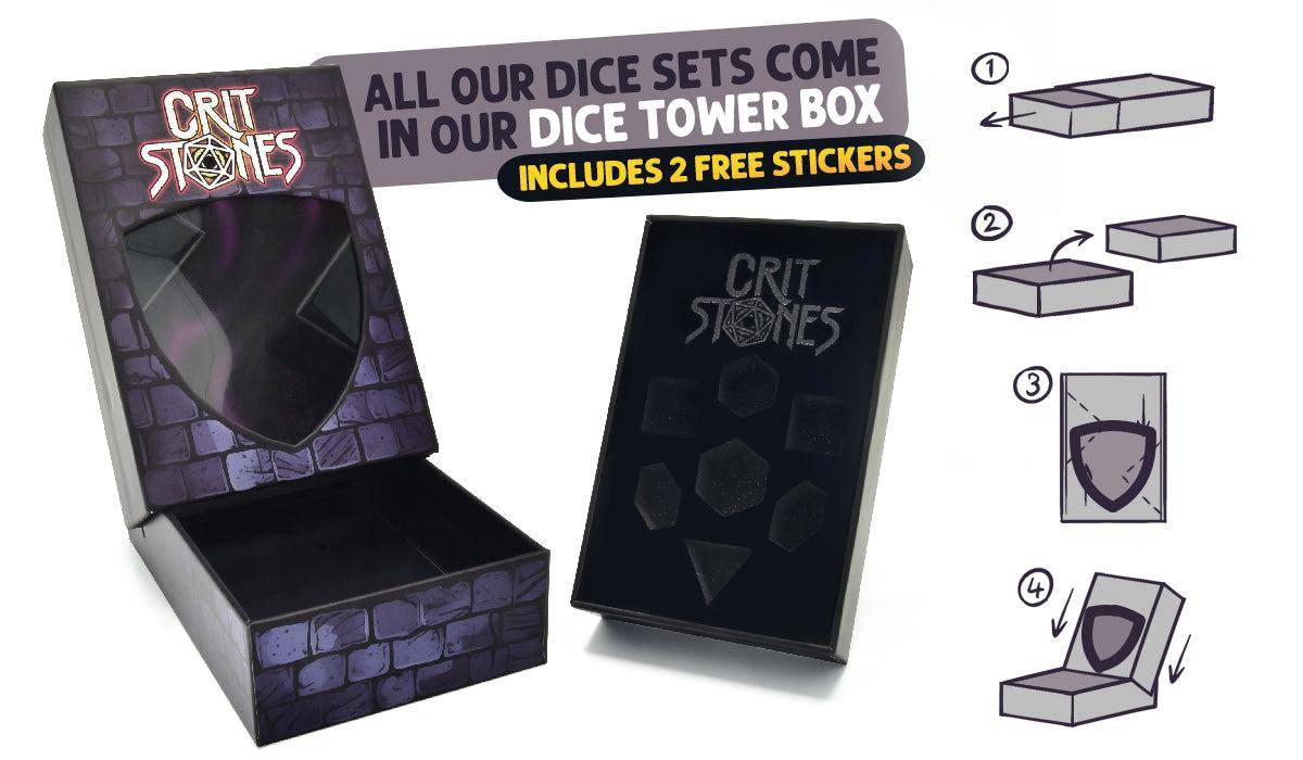 Prismatic Frost Glass Rpg Dice Set, sprachunabhängig