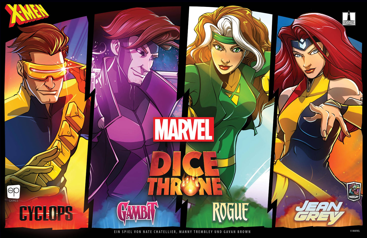X-Men Dice Throne: Cyclops, Gambit, Rogue, Jean Grey, deutsch