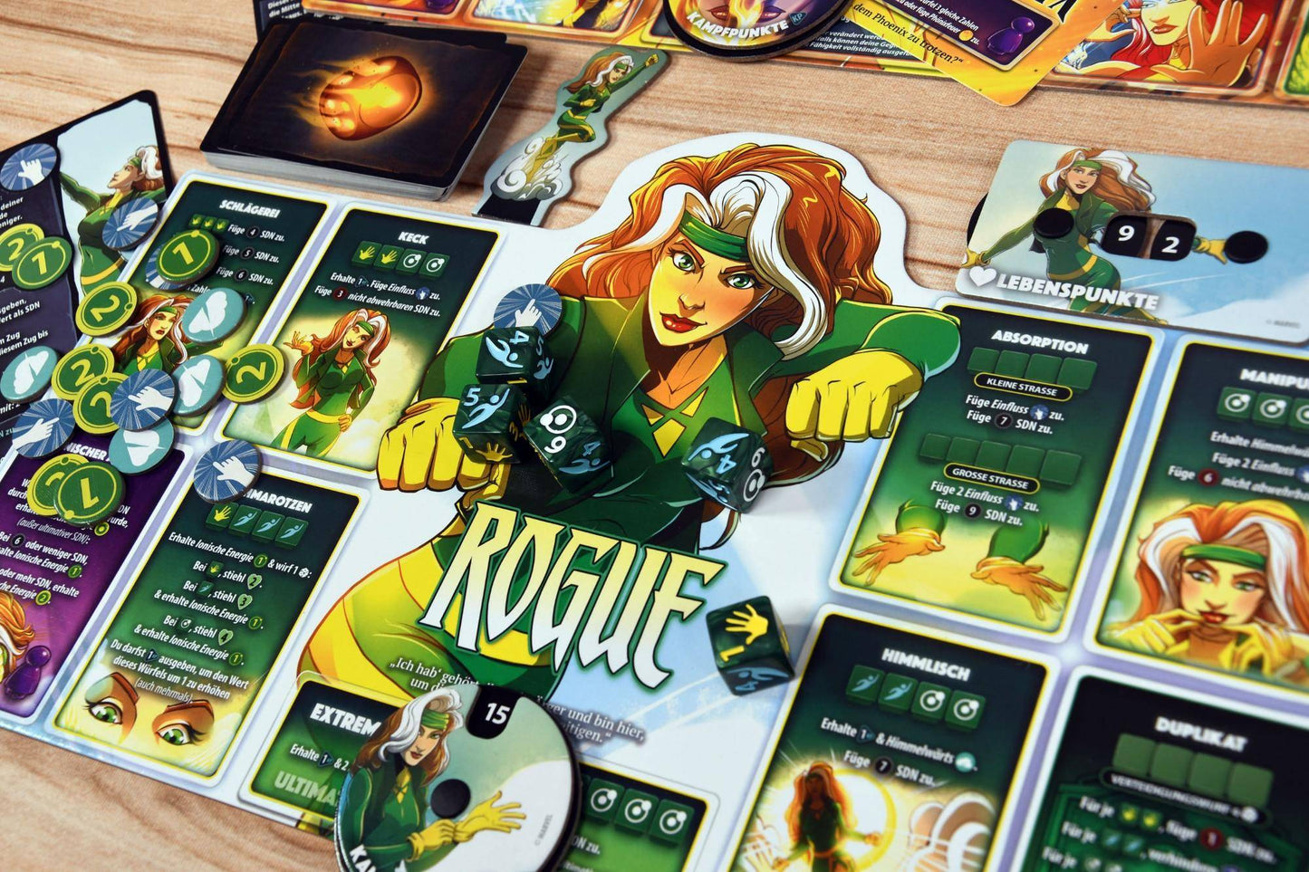 X-Men Dice Throne: Cyclops, Gambit, Rogue, Jean Grey, deutsch