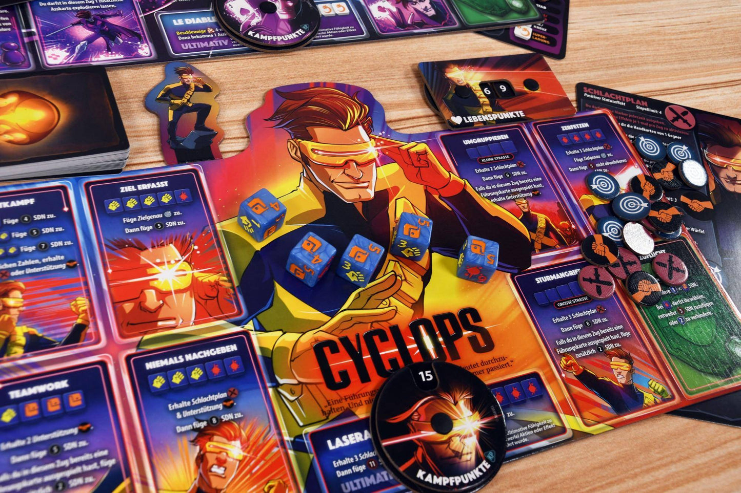 X-Men Dice Throne: Cyclops, Gambit, Rogue, Jean Grey, deutsch