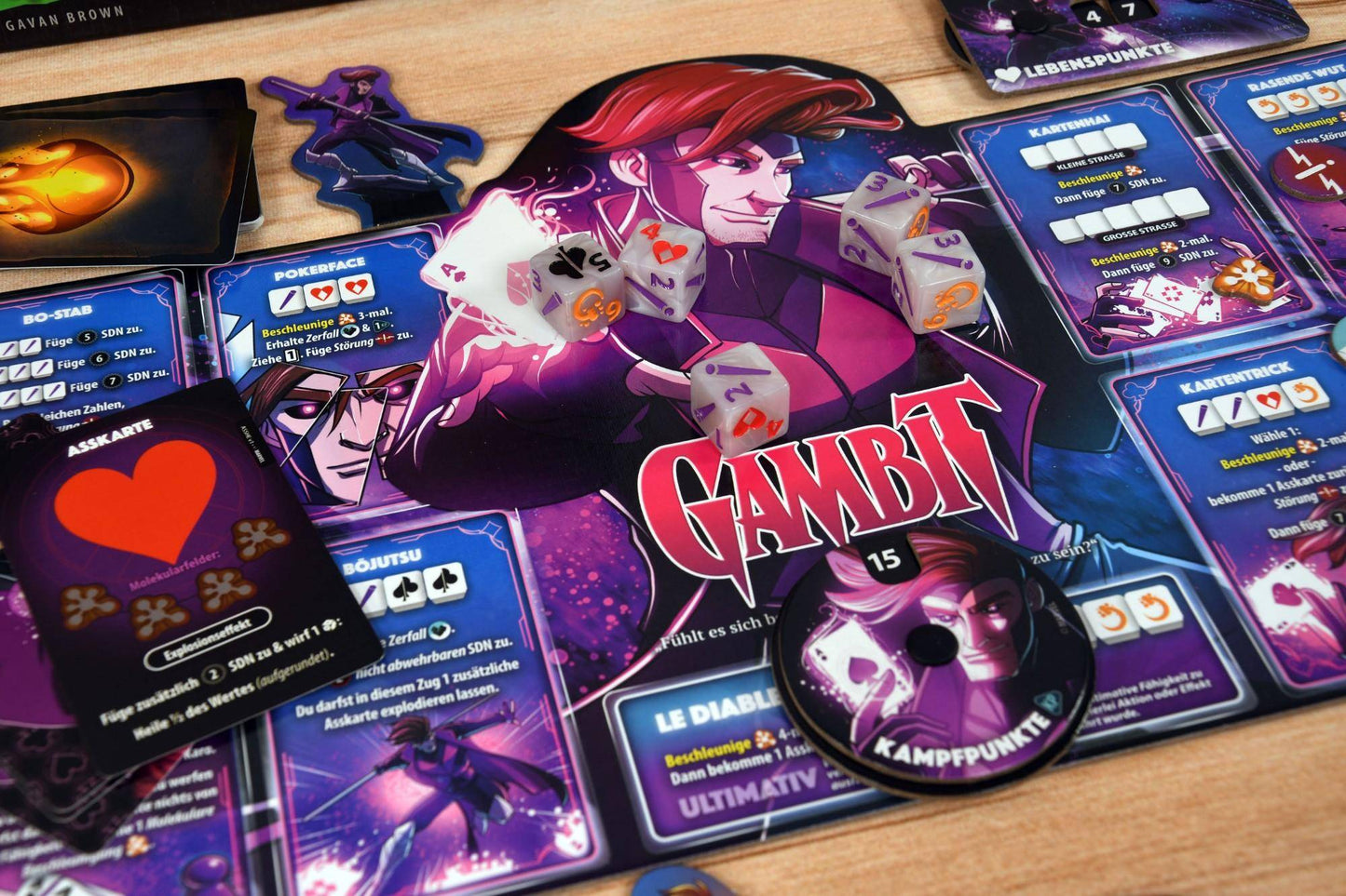 X-Men Dice Throne: Cyclops, Gambit, Rogue, Jean Grey, deutsch