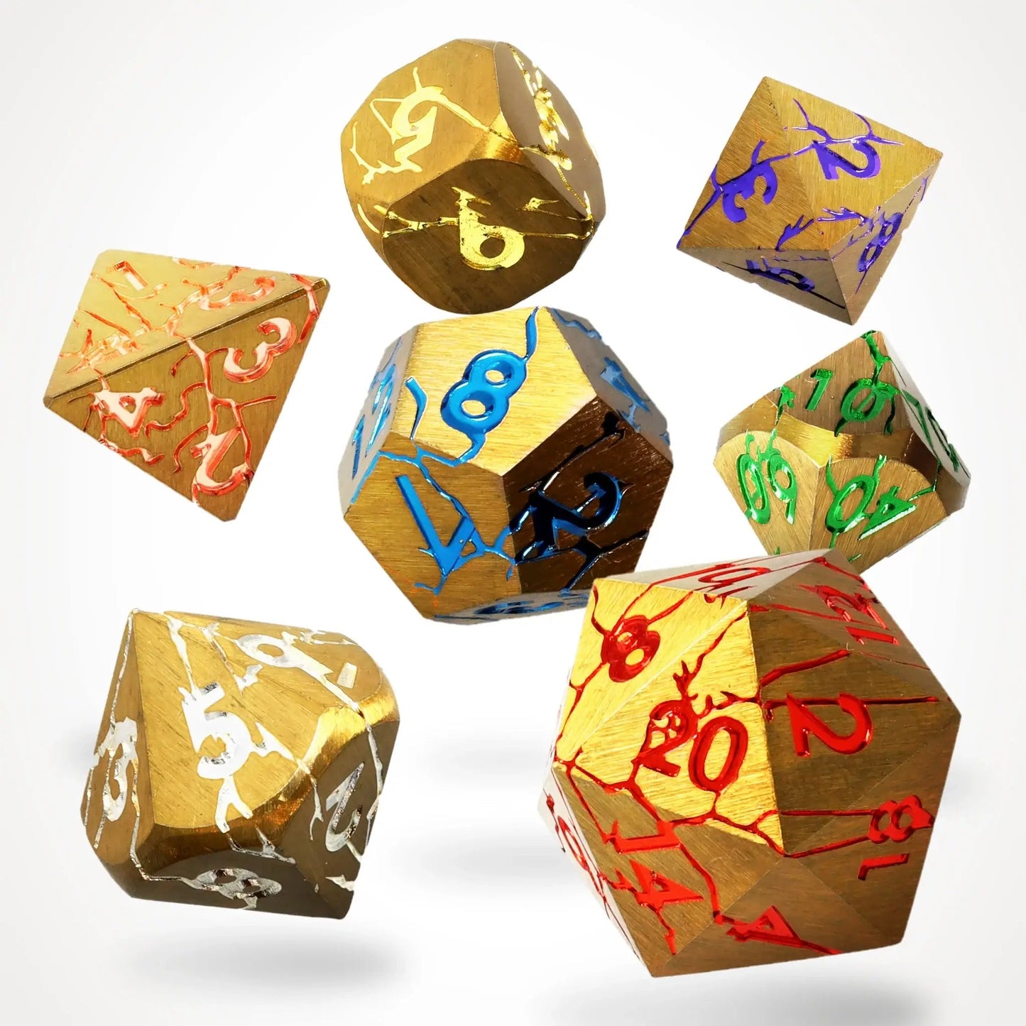 Chromatic Ruin (Critstones Anniversary Edition) Metal Rpg Dice Set, sprachunabhängig