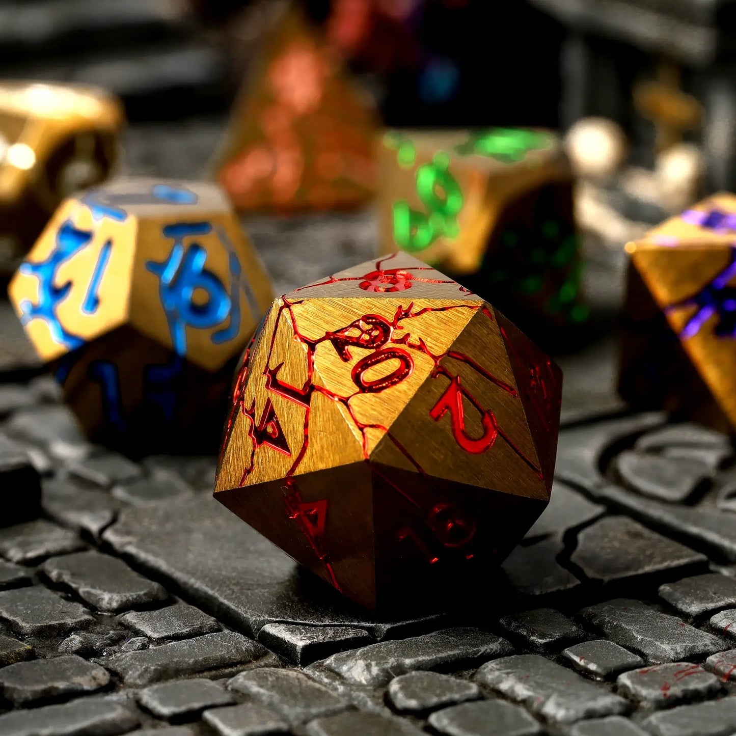 Chromatic Ruin (Critstones Anniversary Edition) Metal Rpg Dice Set, sprachunabhängig