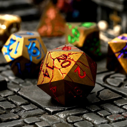 Chromatic Ruin (Critstones Anniversary Edition) Metal Rpg Dice Set, sprachunabhängig