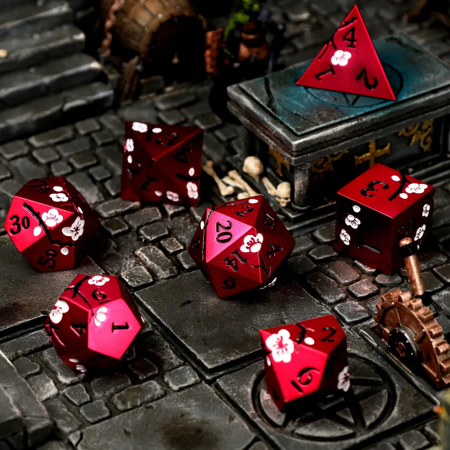 Dawn Blossom Metal Rpg Dice Set, sprachunabhängig