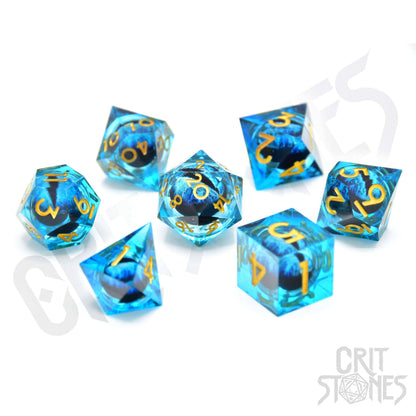Ice Dragon'S Gaze Floating Eye Rpg Dice Set, sprachunabhängig