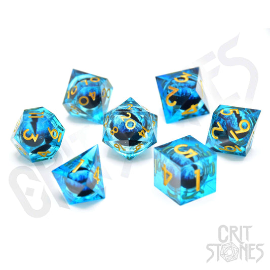 Ice Dragon'S Gaze Floating Eye Rpg Dice Set, sprachunabhängig