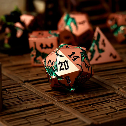 Viridian Flame Metal Rpg Dice Set, sprachunabhängig