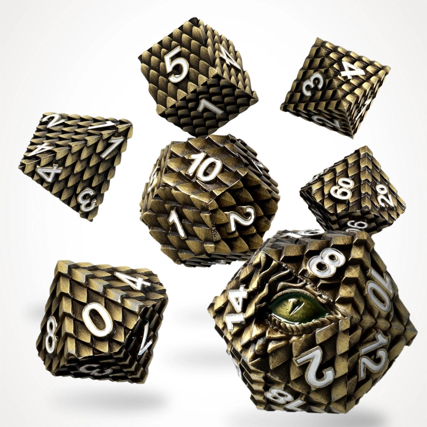 Drudaxizius Metal RPG Dice Set, sprachunabhängig