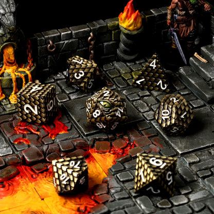 Drudaxizius Metal RPG Dice Set, sprachunabhängig