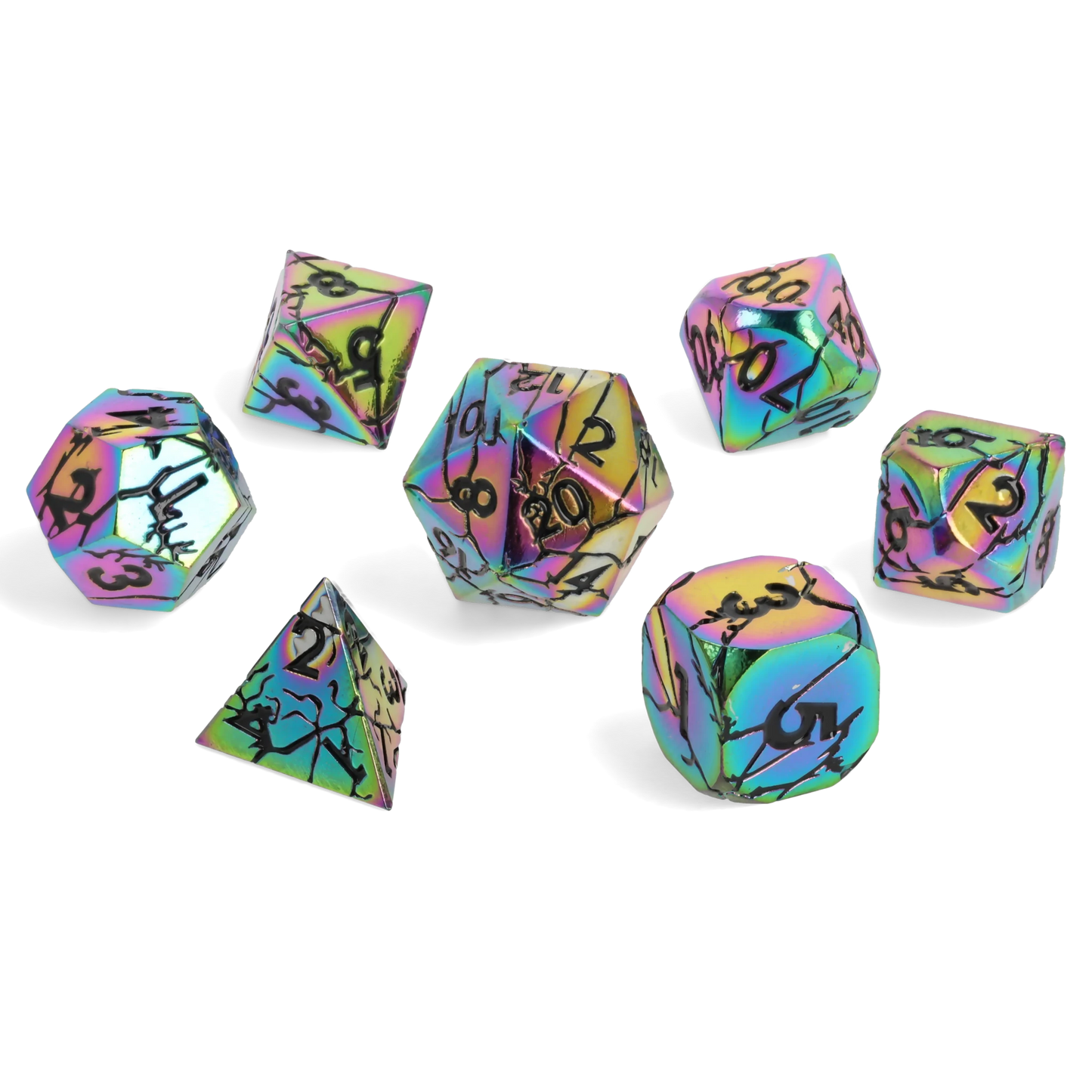 Prismshock Metal RPG Dice Set, sprachunabhängig