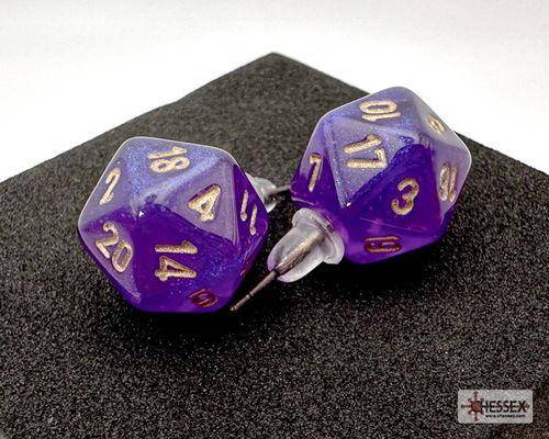 Ohrstecker MINI D20 Borealis Royal Purple LUMINARY (1 Paar), sprachunabhängig