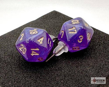 Ohrstecker MINI D20 Borealis Royal Purple LUMINARY (1 Paar), sprachunabhängig