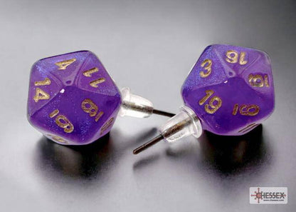 Ohrstecker MINI D20 Borealis Royal Purple LUMINARY (1 Paar), sprachunabhängig