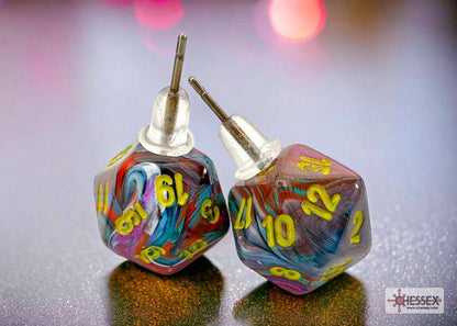 Ohrstecker MINI D20 Festive Mosaic (1 Paar), sprachunabhängig