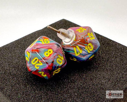 Ohrstecker MINI D20 Festive Mosaic (1 Paar), sprachunabhängig