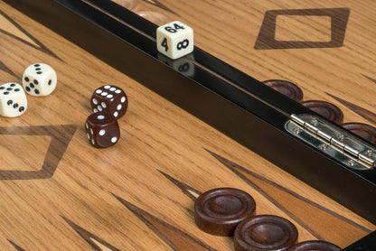 Schach Backgammon Dame Set, Feld 43 mm, sprachunabhängig