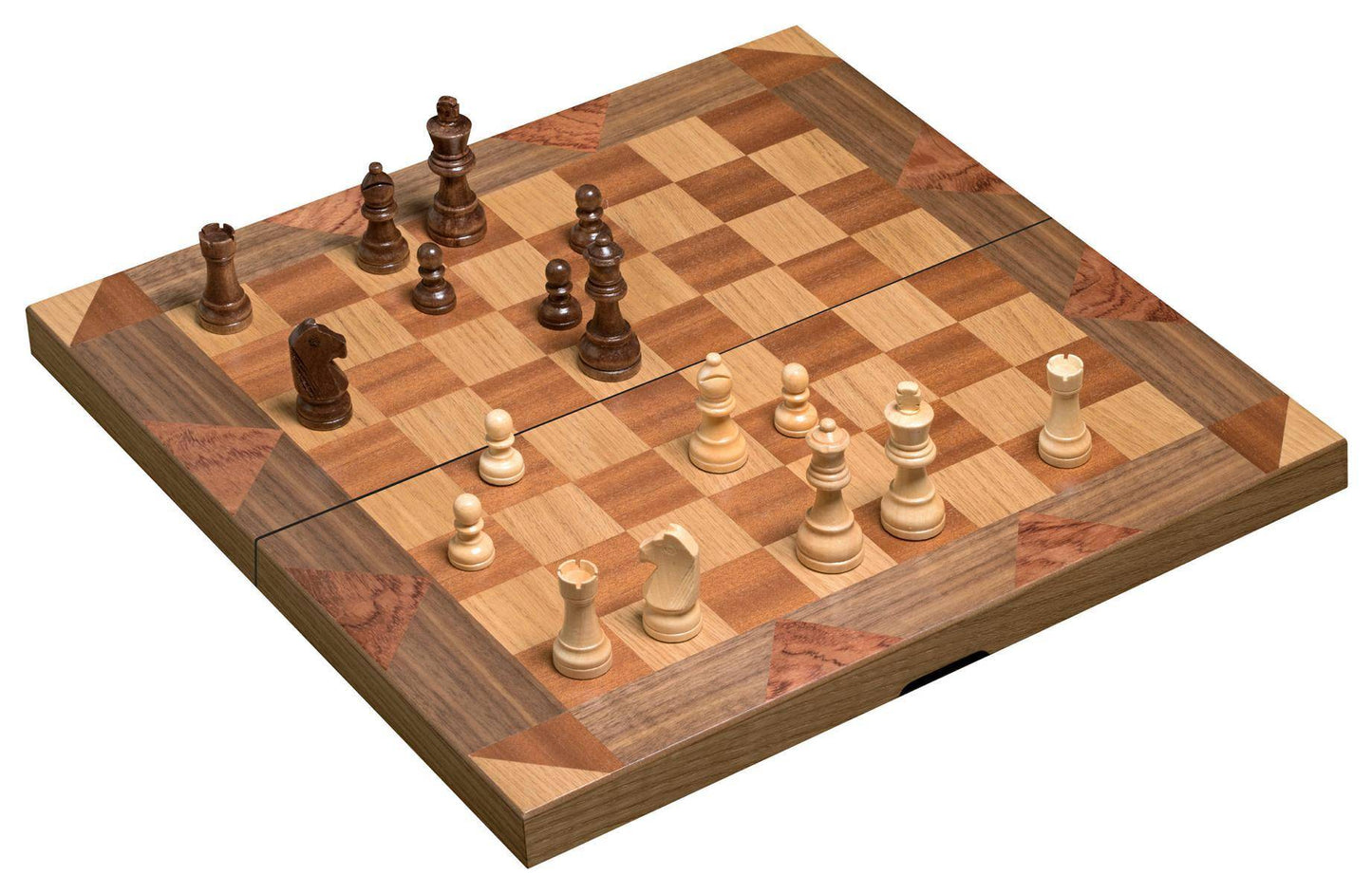 Schach Backgammon Dame Set, Feld 43 mm, sprachunabhängig