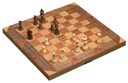 Schach Backgammon Dame Set, Feld 43 mm, sprachunabhängig
