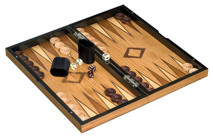 Schach Backgammon Dame Set, Feld 43 mm, sprachunabhängig