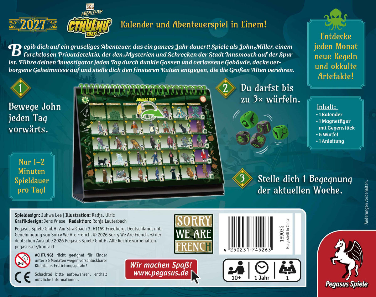 365 Abenteuer – Cthulhu 1927 [Kalender Edition 2027]