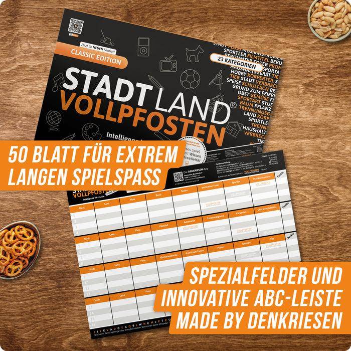 Stadt Land Vollpfosten - Classic Edition (DinA4-Format)