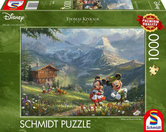 T. Kinkade: Mickey & Minnie in den Alpen, 1000 T.