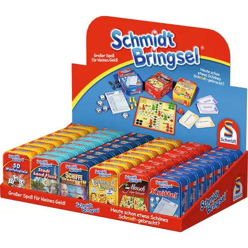 Schmidtbringsel (zufällig) - Würfelspiel in Metalldose, deutsch