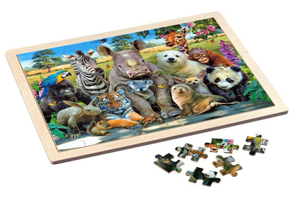 Rahmenpuzzle: Exotic Wildlife, Holz, 48 Teile