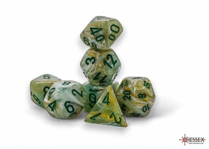 MEGA Marble Green/dark (7) - Würfelset, sprachunabhängig