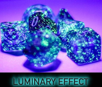 MEGA Nebula Nocturnal/turquoise LUMINARY (7) - Würfelset, sprachunabhängig