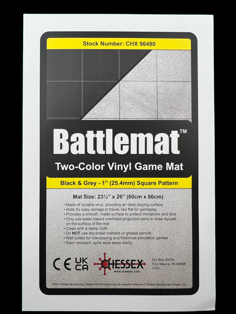 Spielmatte - Reversible Battlemat™ Black-Grey (60X66Cm) Squares, sprachunabhängig