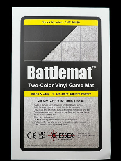 Spielmatte - Reversible Battlemat™ Black-Grey (60X66Cm) Squares, sprachunabhängig