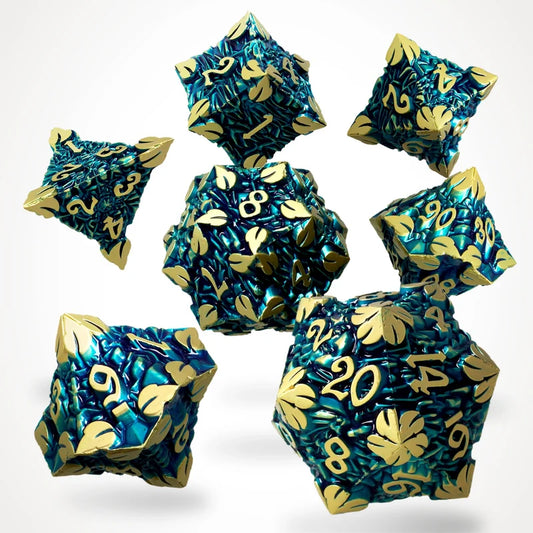 Golden Canopy Metal RPG Dice Set, sprachunabhängig