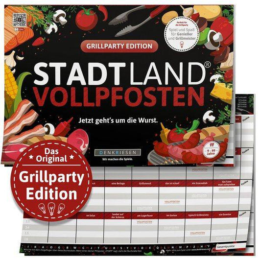 Stadt Land Vollpfosten - Grillparty Edition (DinA4-Format)