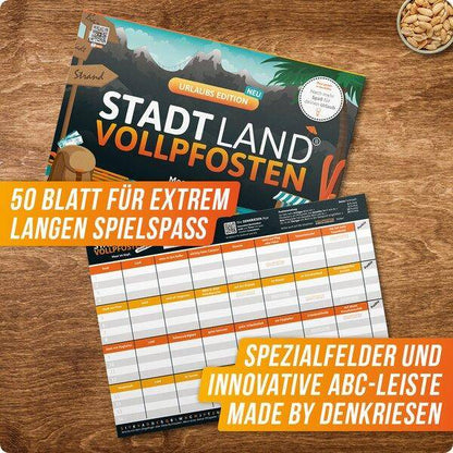 Stadt Land Vollpfosten - Urlaubs Edition - (DinA4-Format)